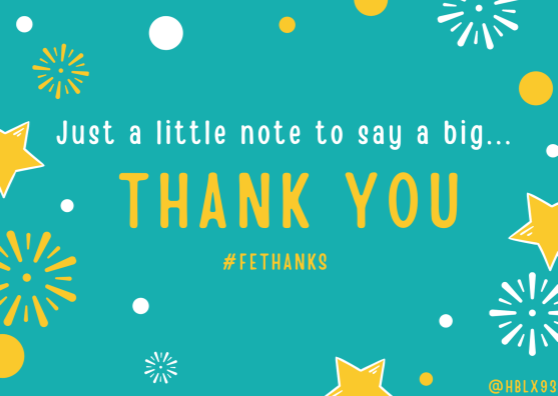 JoyfulFE's tweet photo. Thursday is all about #FEThanks💛
RECOGNISE THE WORK
APPRECIATE THE PERSON
Why not use @HollieB_FE’s beautiful template
https://t.co/nBWnoNs62f #JoyFE https://t.co/m15HUgINfK