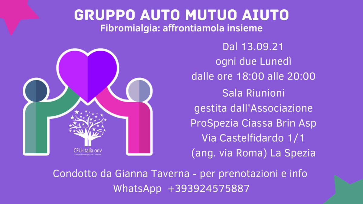 #Fibromialgia #LaSpezia #AutoMutuoAiuto #ProSpezia #PiazzaBrin 

laspeziaoggi.blogspot.com/2021/09/affron…