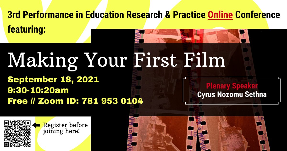 Introducing the headliners of our 3rd Performance in Education ONLINE Conference,  Saturday, September 18th! 

Presentations, workshops, and a student film festival will be running all day. Check out the full program and stop by! 

Registration (Free!): ow.ly/GeM750G4qiZ