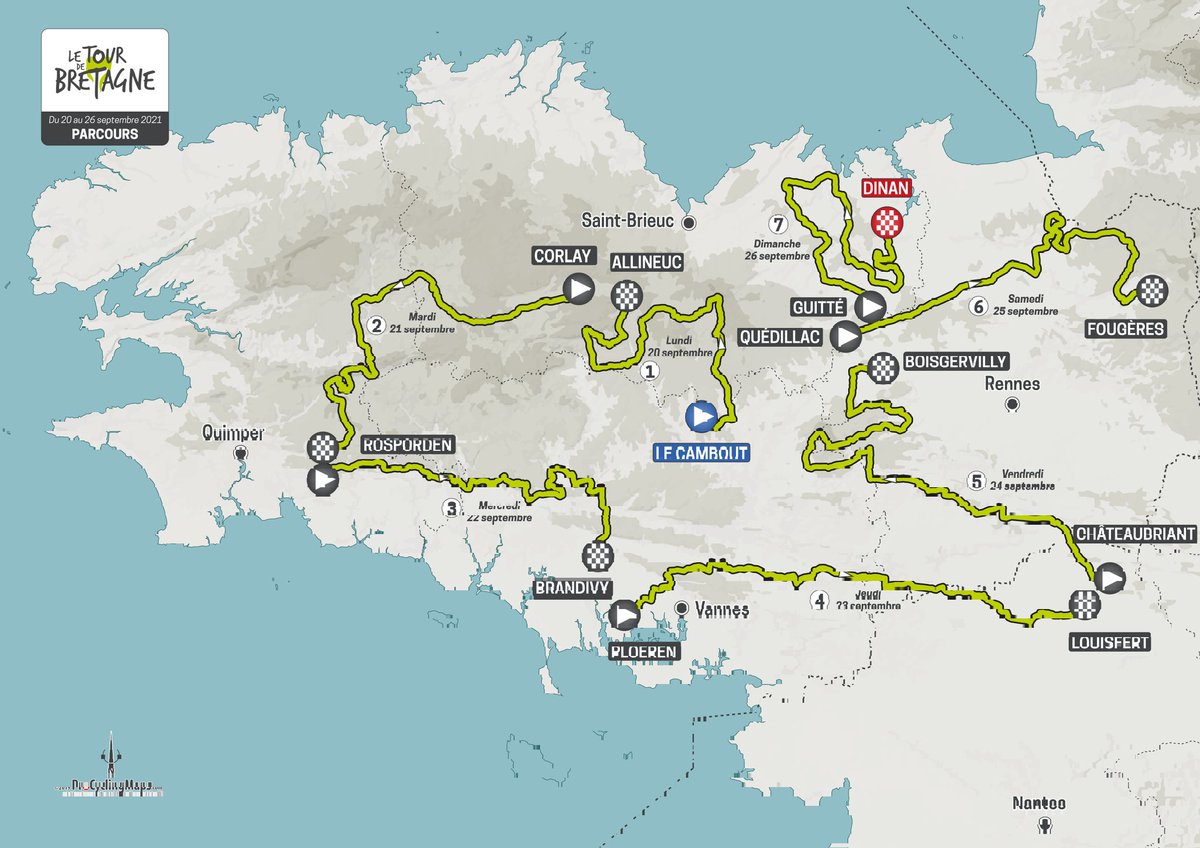 🚩 Le parcours du Tour de Bretagne 2021 ⤵️

#TourDeBretagne #TBC2021 #cycling #Bretagne #bzh
