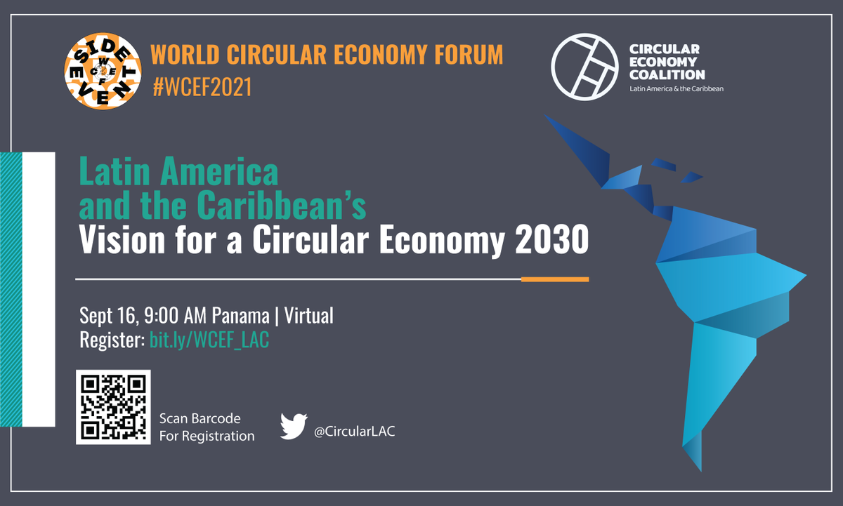 GGKP_Policy's tweet photo. What makes Circular Economy distinctive in the LAC region?

Join @CircularLAC for the virtual event "Latin America and the Caribbean´s Vision for a #CircularEconomy 2030" at @WCEF2021 #AcceleratorSession on 16 September. 

Supported by #GO4SDGs @UNEP 

👉 https://t.co/QO2vZ8jn18 https://t.co/vrZXt8TDep