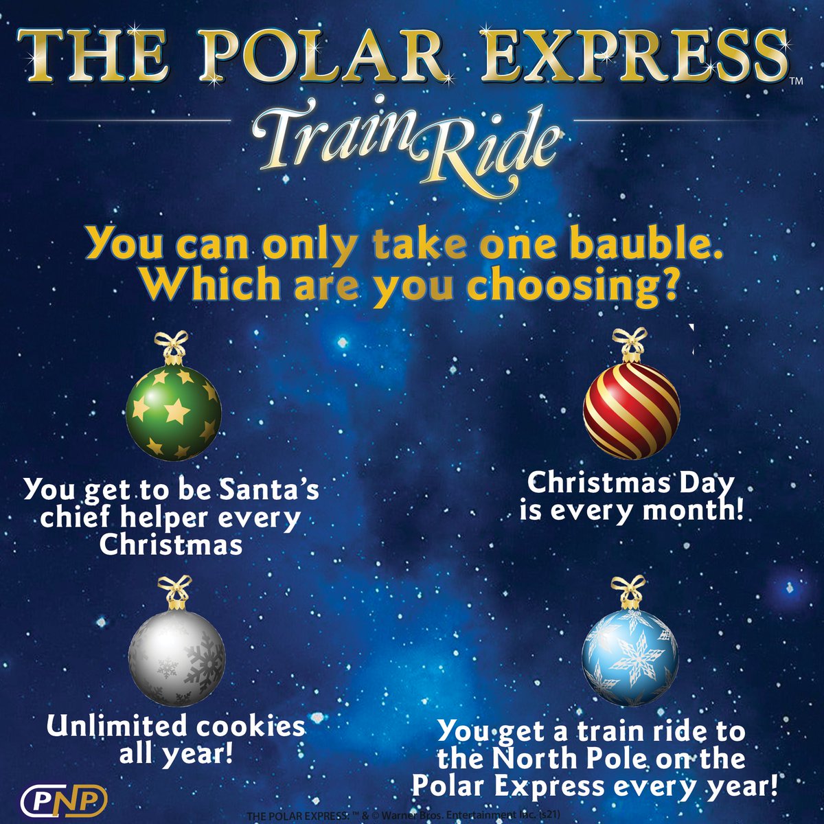 If you could only choose one bauble, which would you choose? Get your tickets today at spavalleythepolarexpressride.com/?utm_source=fa…