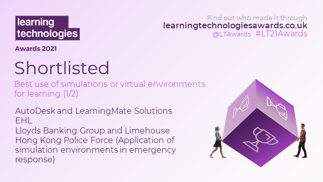 LTAwards's tweet photo. #LT21Awards Here comes the 10th category. Congratulations to the nominees for Best use of simulations or virtual environments for learning. They are: https://t.co/Y56xK8kwPb