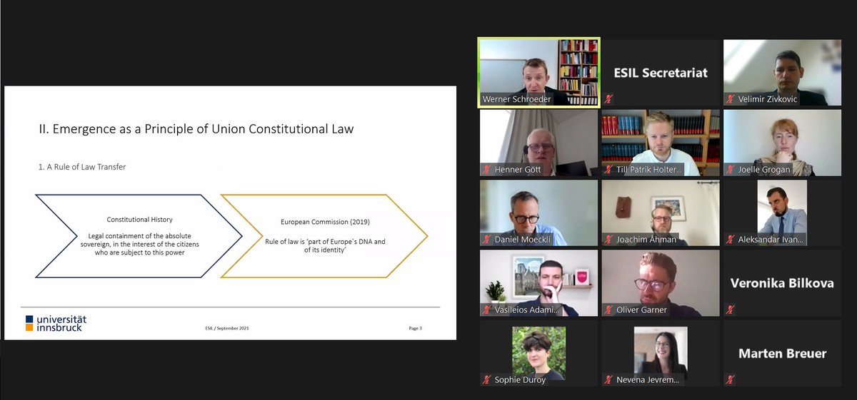 esil_sedi's tweet photo. 📢🟢LIVE: Kick-off meeting of the @esil_sedi IG on the European and International Rule of Law.
Don't miss it! #ESIL2021
➡Full programme: https://t.co/ZDGTZiaNoY https://t.co/IRRA8wa589