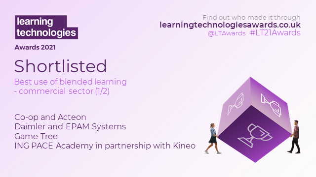 LTAwards's tweet photo. #LT21Awards In the running for Best use of blended learning –commercial sector are: https://t.co/X1giTNIwRC