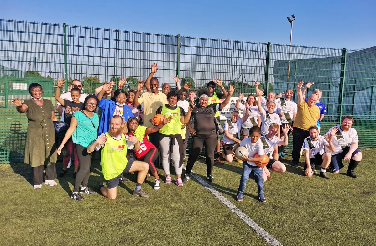 TheOfficialFFH's tweet photo. Perfect weather, and a perfect day! The @raparuk vs @NWalesDragons was a fun-filled game that truly brought #people and #communities together, once again proving the #power of #football and the #human spirit of #friendship. #FootballforHumanity https://t.co/cAlxx7dxXl