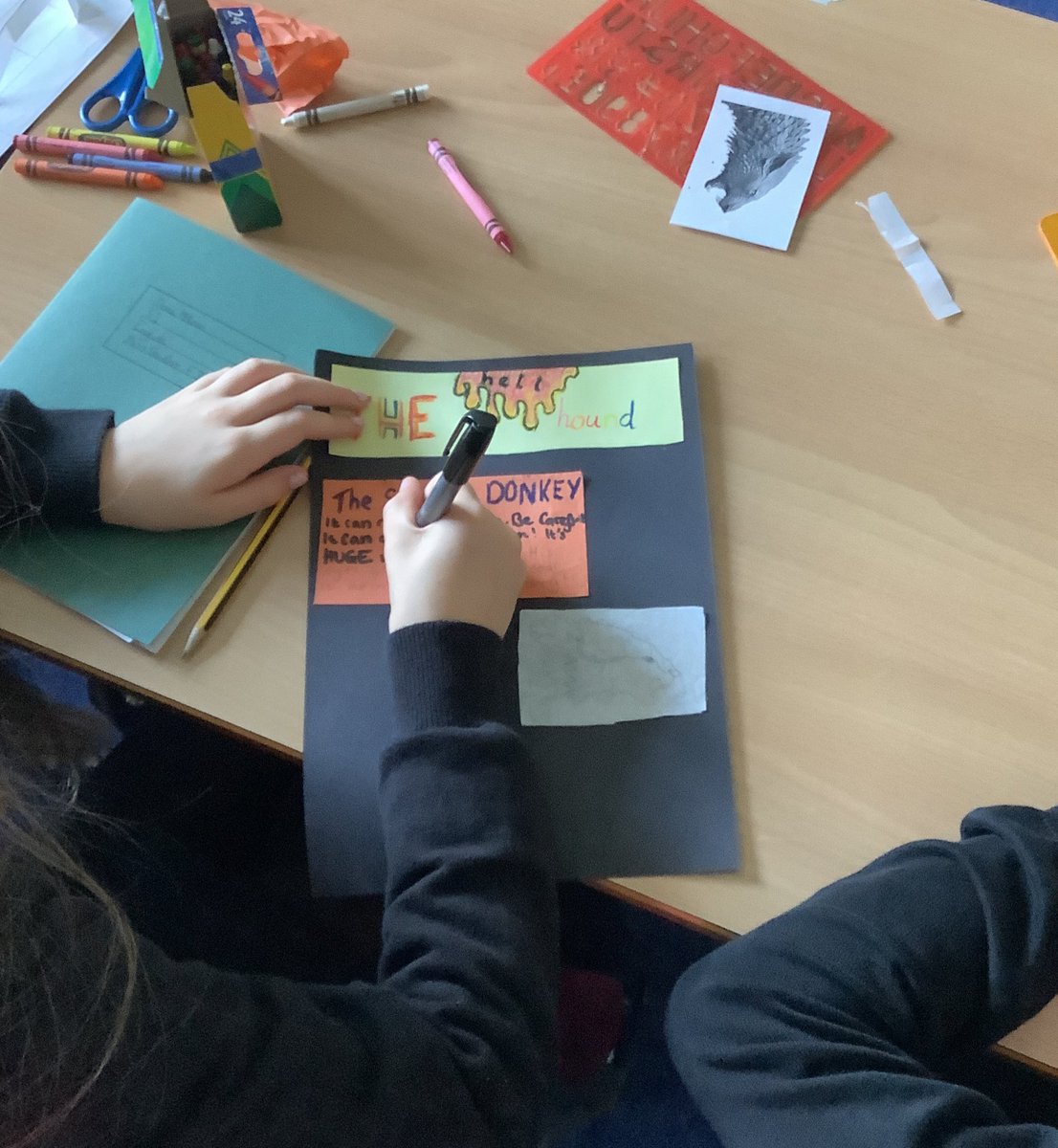 S1 are creating posters after investigating some strange sightings in Grismoor. We’re focusing on layout, colour and content.