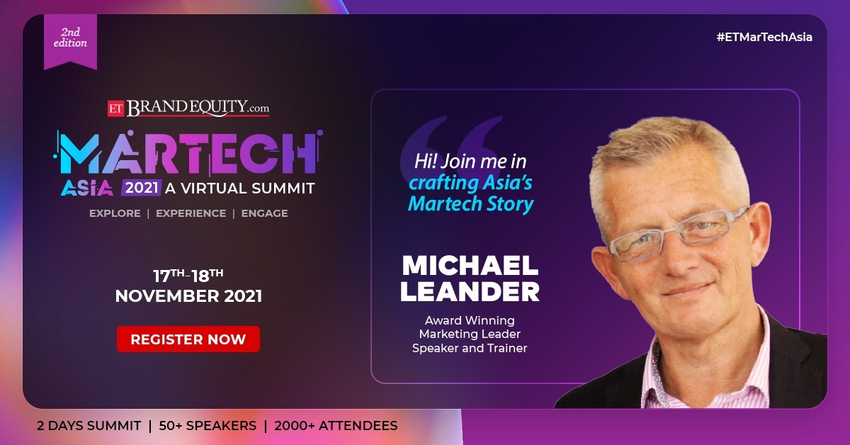 ET Brand Equity (@etbrandequity) on Twitter photo ⚡#ETMarTechAsia on 17-18 November - Keynote Speaker Announced!
Catch Live <a href="/MichaelLeander/">Michael Leander</a>, award winning marketing leader, speaker and trainer at the Summit.
Have you registered yet? bit.ly/2WBaXPY ⚡#ETMarTechAsia on 17-18 November - Keynote Speaker Announced!
Catch Live <a href="/MichaelLeander/">Michael Leander</a>, award winning marketing leader, speaker and trainer at the Summit.
Have you registered yet? bit.ly/2WBaXPY
