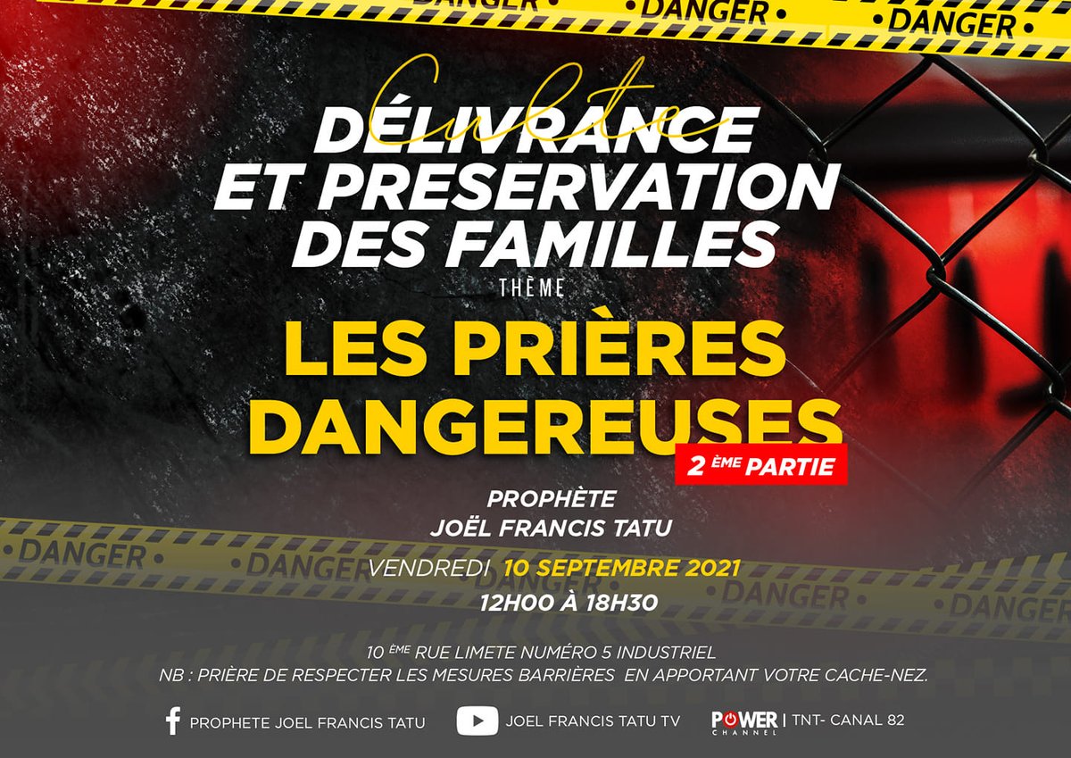 PropheteTatu's tweet photo. JE DÉVELOPPE À PRESENT ET EN PROFONDEUR LE SOUS-THÈME SUR LES PRIÈRES IMPRÉCATOIRES
- COMMENT PRIER AVEC LES NOMS DE DIEU DANS LES BATAILLES DE LA VIE
- OÙ, QUAND ET COMMENT FAIRE UNE P.I.
CE VENDREDI DE 12H00 À 18H NOUS AURONS 6H DE PRIÈRE NON-STOP À L'ÉGLISE.
NB: JEÛNE LIQUIDE https://t.co/YvjOJ6q214