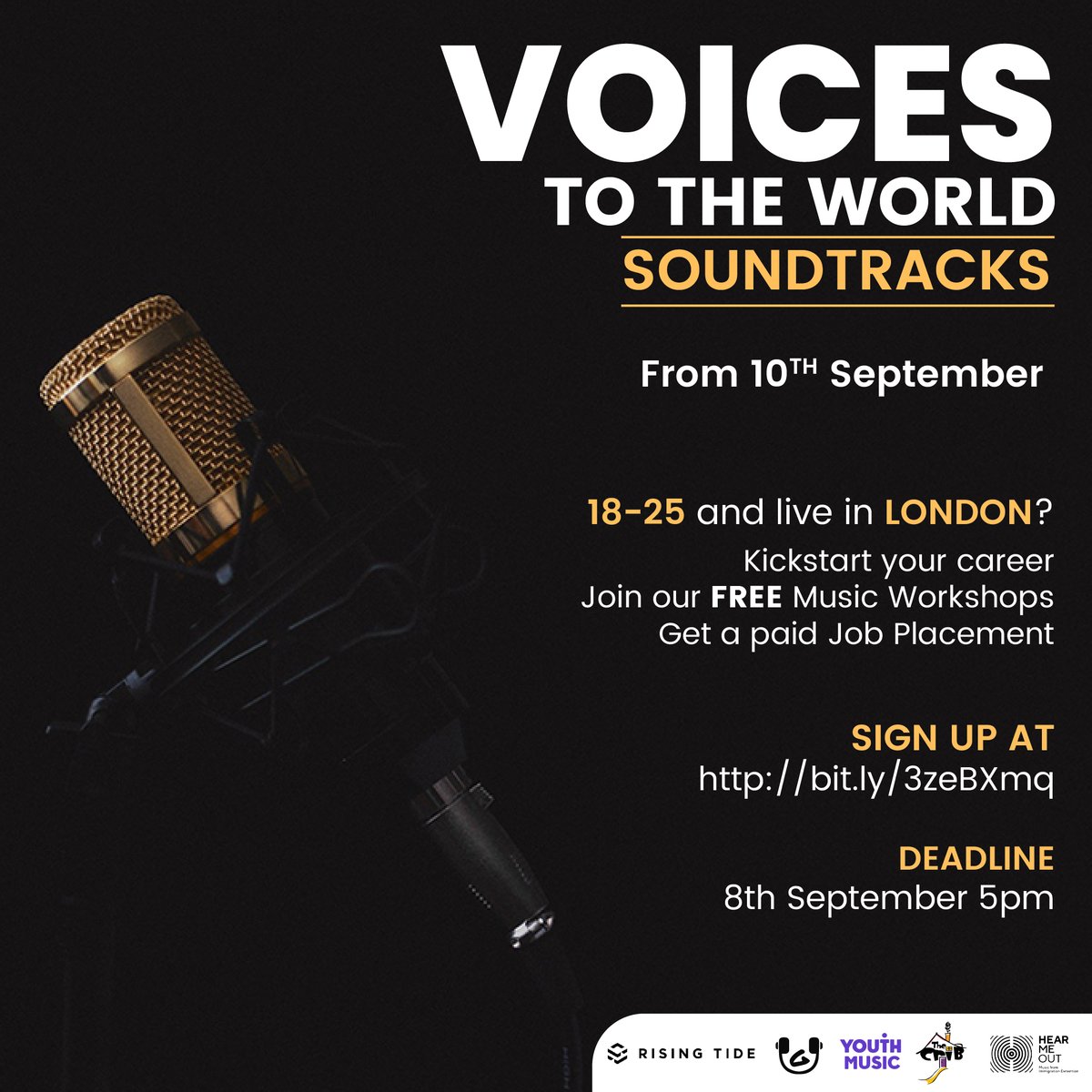 Passionate about #music? Want to learn from experienced artists? Join a unique collaboration with <a href="/hearmeoutuk/">Hear Me Out</a>, <a href="/Gen_uncovered/">Generation Uncovered</a>, <a href="/CribYouth/">The Crib</a> and Rising Tide to create music and amplify hidden voices in immigration detention. Find out more &amp; sign up! bit.ly/3napUTR