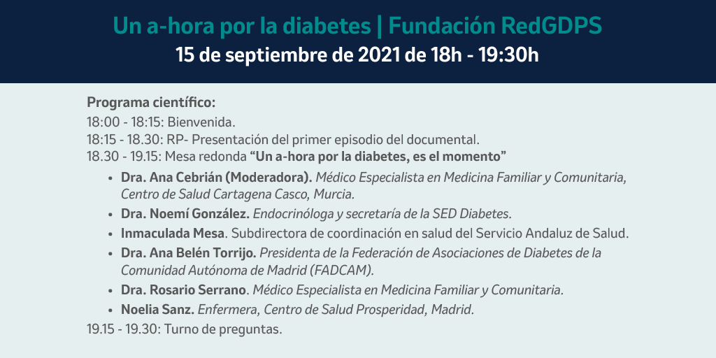 msd_es's tweet photo. No se pierda el novedoso programa científico de Un a-hora por la Diabetes, donde expertos de diferentes ámbitos darán su punto de vista sobre el presente y futuro de la patología.
¡Inscríbase ya! https://t.co/MOHAs02URv
@redGDPS #Diabetes #MovimientoDiabetes https://t.co/k29KBiHlLp