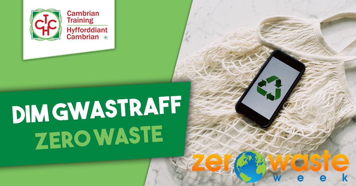 It’s #WelshWednesday & the phrase today is “Dim Gwastraff” meaning “Zero Waste”
It's #ZeroWasteWeek, helping to raise awareness about the importance of reducing waste
Did you know we offer apprenticeships in Waste Management & Recycling, more info 👉 cambriantraining.com