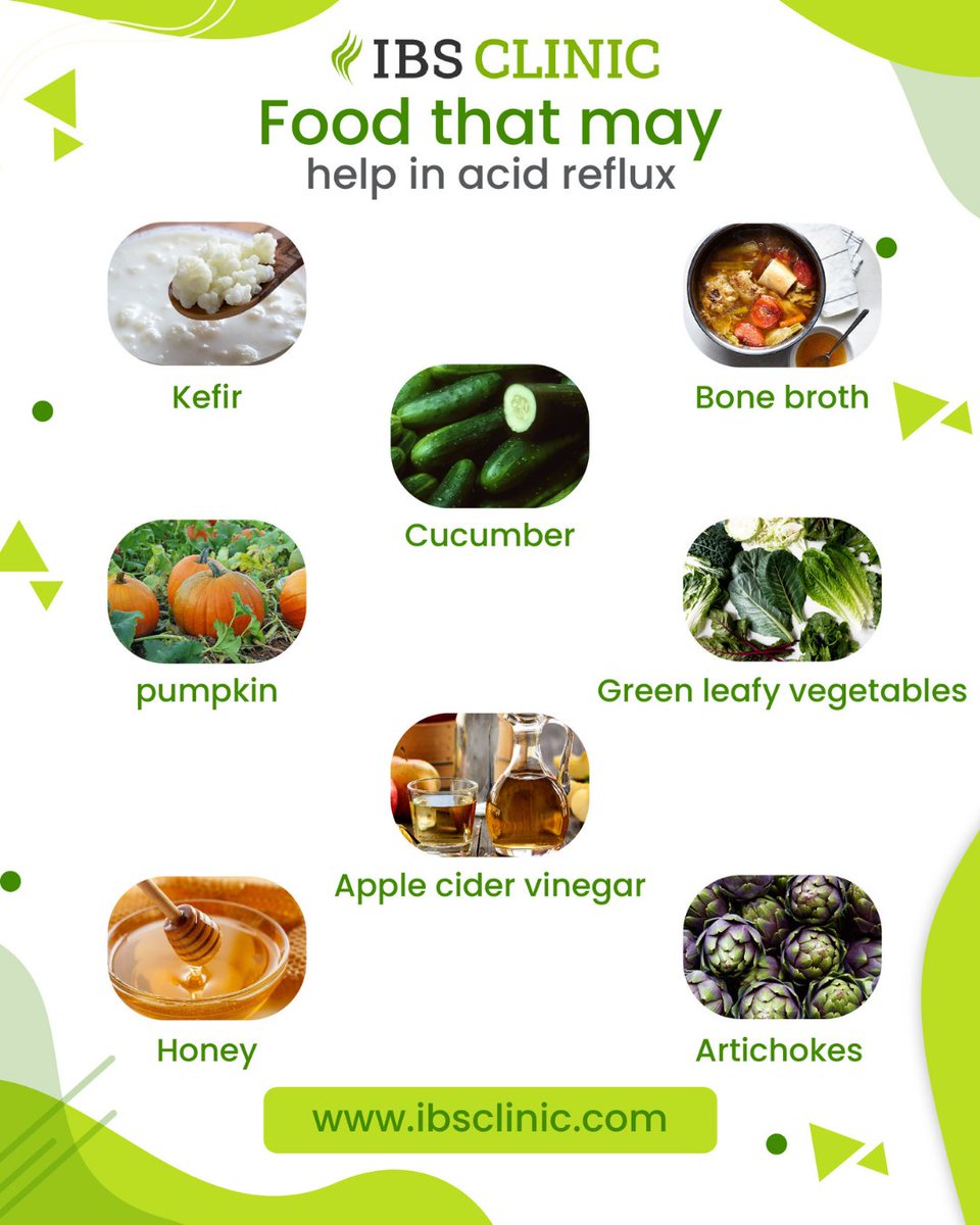ibscliniic's tweet photo. Acid reflux occurs when the acid from the stomach backflows into the esophagus, leading to certain symptoms like #heartburn.
Here are some ingredients that many help in #acidreflux. The effect of these may vary from person to person. 
#IBSClinic #IBS #digestionsupport https://t.co/Iv4yIOQqeO
