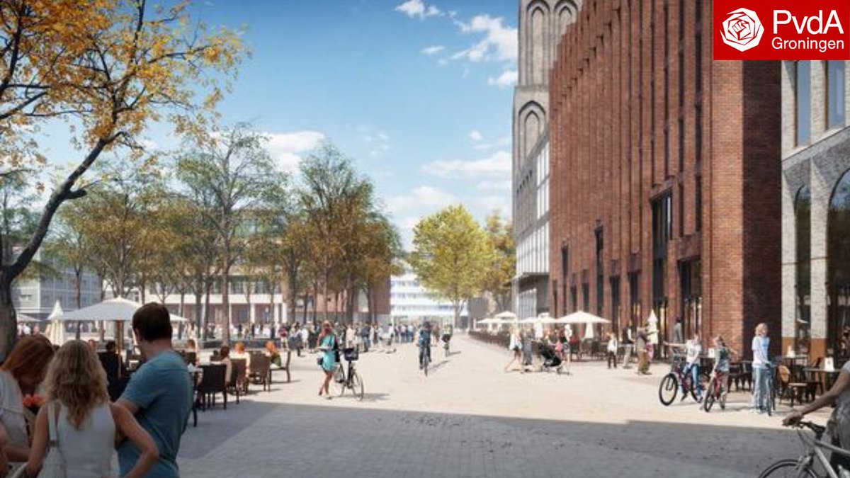 Pvda050's tweet image. Dit is het ontwerp voor de Grote Markt, dat vandaag gepresenteerd wordt door PvdA wethouder @roelandvdschaaf!

Een ontmoetingsplek die toegankelijk moet worden voor iedereen, met veel plek om te zitten en te spelen.  Groen, duurzaam en toekomstbestendig 🌿

Like en deel💚