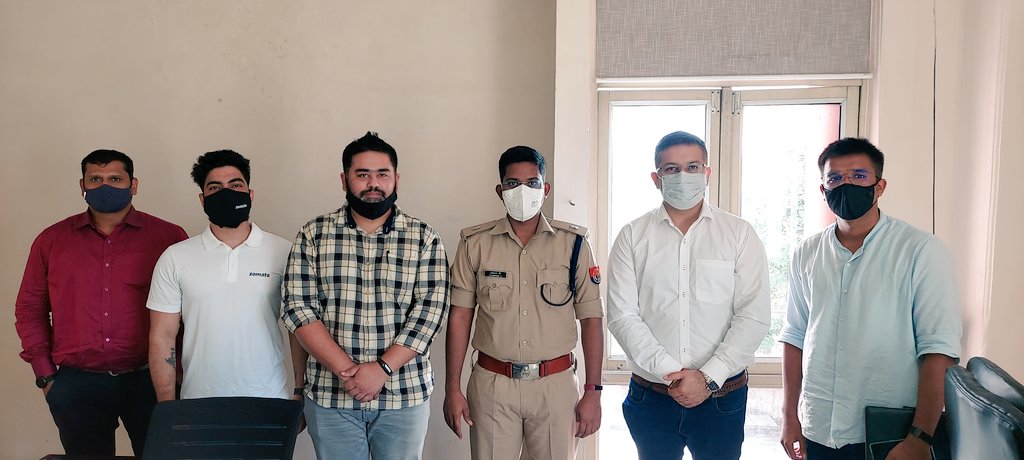 varunkhera22's tweet photo. Update on delivery during curfew timing11-6
Meeting held with 
@noidapolice
@alok24 
ADDL.CP Love Kumar
ADDL CP Pushpanjali Devi
@DRElamaranIPS
Reps from @zomato
@swiggy @NRAI_India
Concern for security of citizens of GB.Nagar is prime Police verification is mandatory to restart https://t.co/dwBYMgznPv