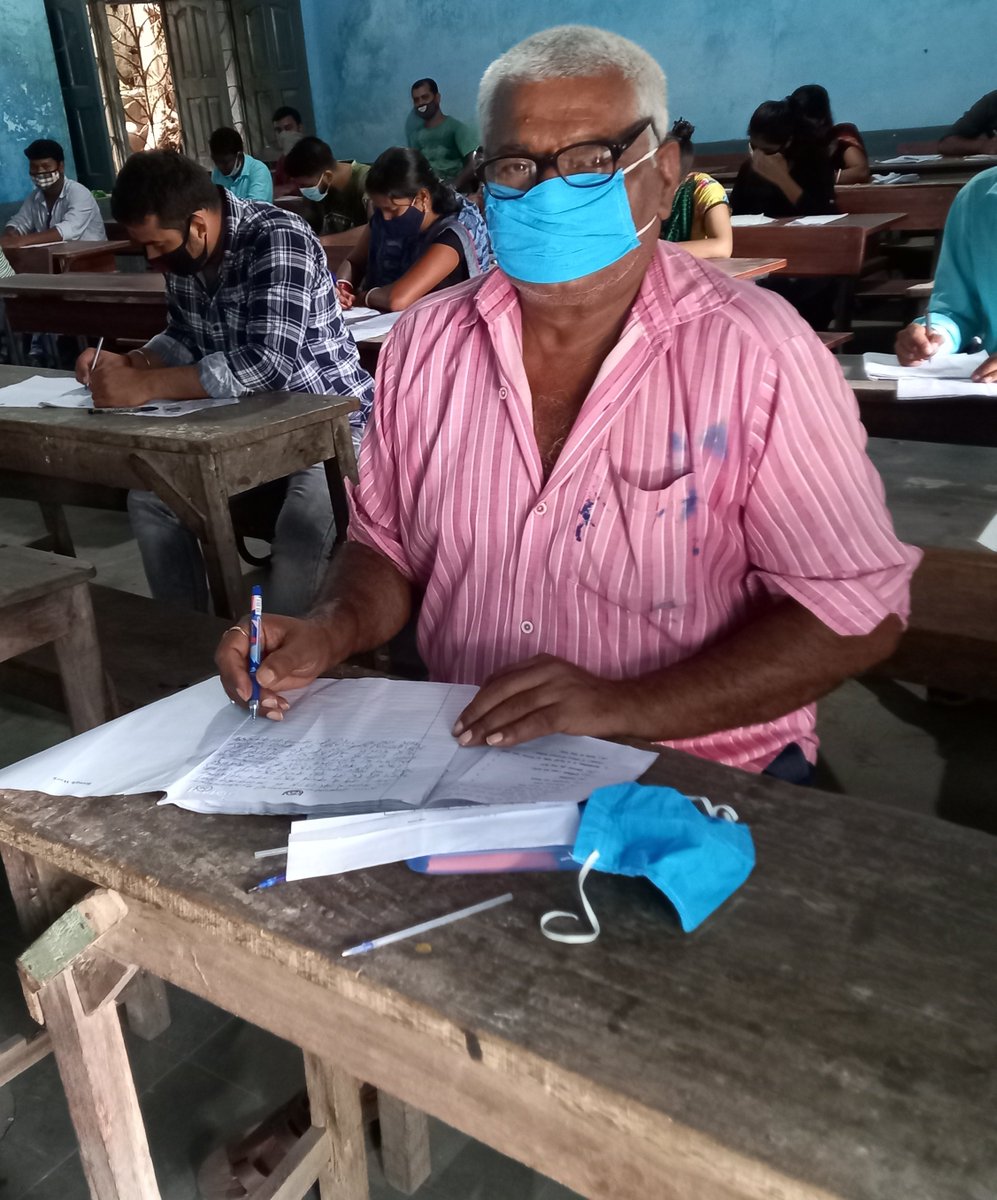 Mr Chandra Shekhar Chaudhury, a resident of Deoghar who is a retired person from govt. job and pursuing MARD from IGNOU at the age of 65 appeared in the June 2021 Term End Examination with all seriousness