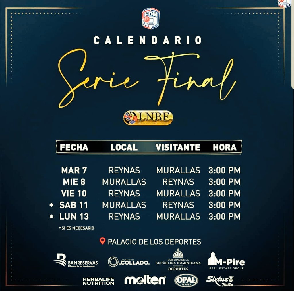 Hoy MIERCOLES 8, volvemos al tabloncillo
2do Juego serie final
3:00pm
Palacio de los deportes Virgilio Travieso Soto
Murallas de #Sanlazaro Vs.  Las Reynas del Este

2:00pm
TRANSPORTE DISPONOBLE DESDE EL #CLUBSANLAZARO