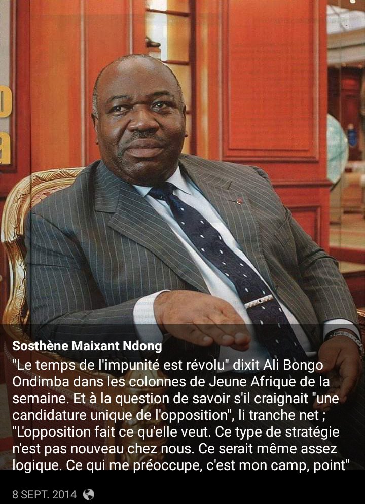 Smndong's tweet photo. Quand je pense à mes choses là concernant mes publications sur @PresidentABO à la date du 8 septembre 2014, je suis fière d'avoir fait le choix de #montypo.
À cette période là, vous étiez où ? Vous disiez quoi ? Bref, je suis toujours là..
#continuons #ABOallonsy #PDG2R #Gabon https://t.co/q9QkTRBCfK