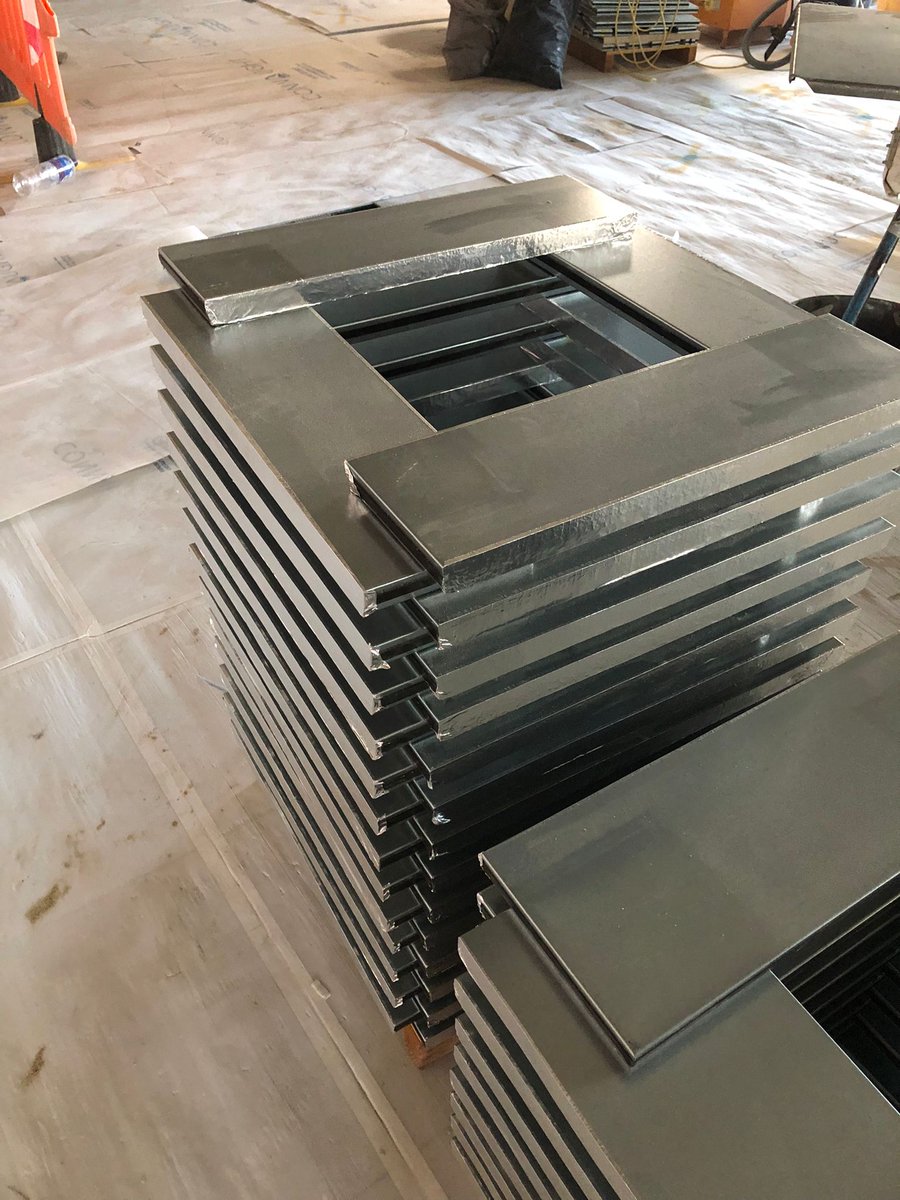 ConnaughtFloors's tweet photo. Our team at our project in Carnaby have spent the day cutting panels ready for the Air Grilles to be installed in our raised floor.

#plenumfloor #raisedfloor #airgrilles https://t.co/cC46U2KINT