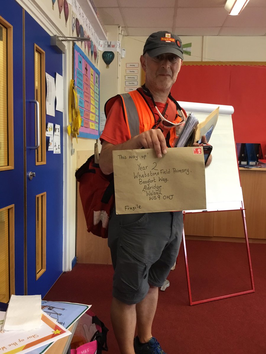 WhetstoneYear2's tweet photo. Year 2 are delighted that Postman Paul delivered Flat Stanley safely back to school this morning! https://t.co/dRM85xXKEF
