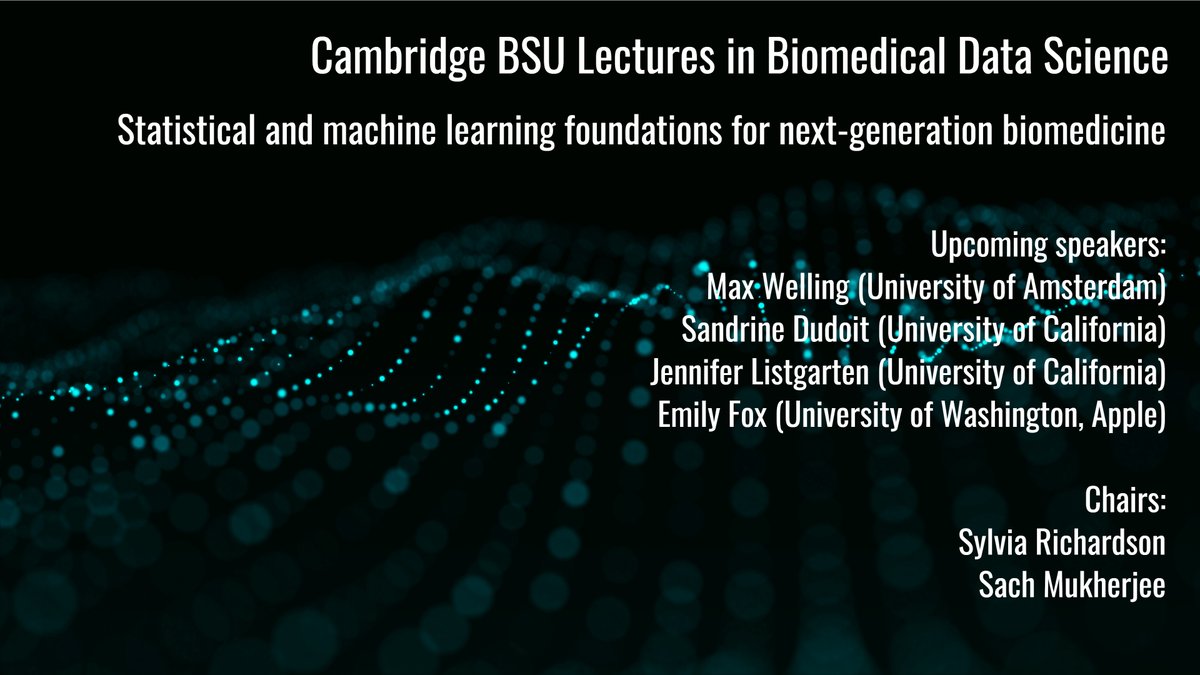 We are delighted that our second speaker in our flagship lecture series on Biomedical Data Science will be Professor Max Welling, speaking on: "Equivariant Deep learning for Molecular Simulation"

Free online lecture: eventbrite.co.uk/e/cambridge-bs…

#machinelearning #DataScience