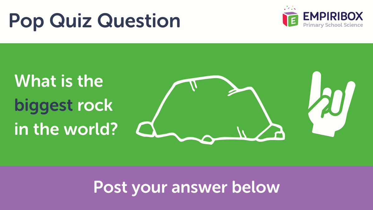 #PopQuiz question: 

What is the biggest rock in the world? 🤯 ⛰️

Post your answer below 👇

#science #questionoftheday #quiz #teachers #schools