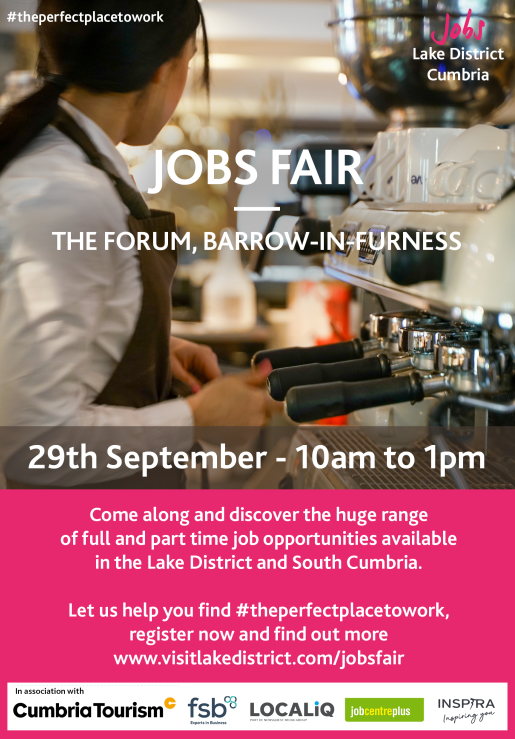 Have you registered for the upcoming Lake District Jobs Fair by visiting 👉visitlakeditrict.com/jobsfair
🗓️Wednesday 29th September
🕙10.00am - 1.00pm
📌The Forum, Barrow-In-Furness
Discover what Full and Part Time Jobs are available in the Lake District &amp; South Cumbria
#planforjobs