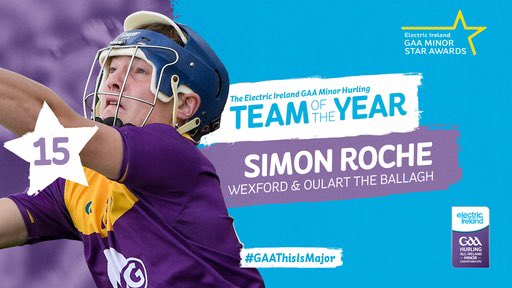 ElectricIreland's tweet photo. While @OfficialWexGAA lost to Kilkenny in the Leinster final, it was no reflection on @OulartB's Simon Roche, who scored 1-1 that night and was influential in getting them there https://t.co/JUWNAtHFWk