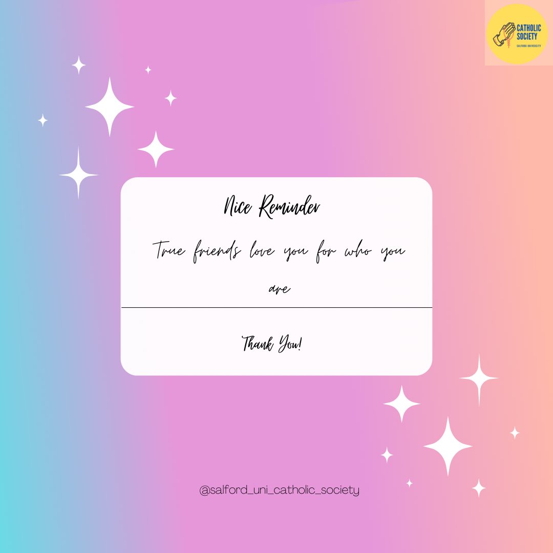 SalfordCathSoc's tweet image. This weeks midweek reminder for you all! Wishing you a wonderful rest of the week ✨

#cathsoc #catholic #catholicstudents #catholicyouth #quote #reminder #selflove