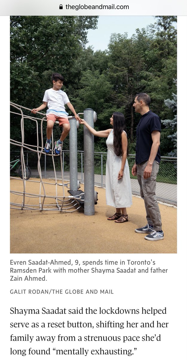 Us 3 in the <a href="/globeandmail/">The Globe and Mail</a> today, talking about how Covid restrictions forced us to embrace a slower lifestyle  theglobeandmail.com/canada/article…