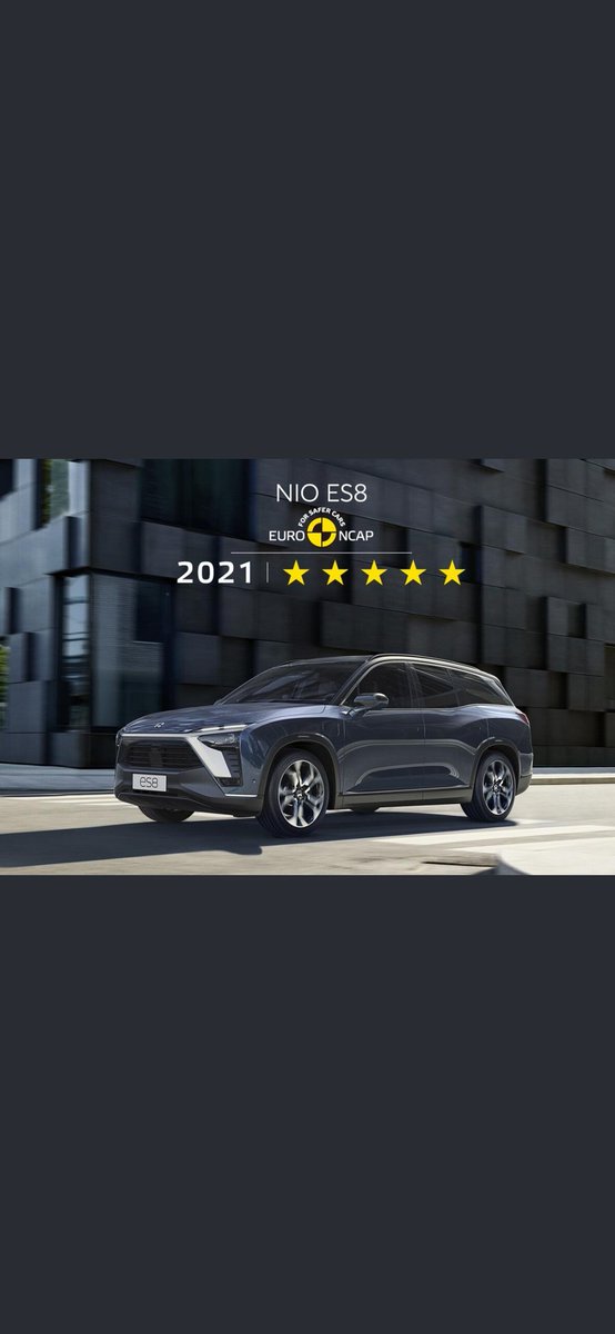 5 star euro safety rating on #nio ES8. Lovely news after reading tweets off people saying there no good.