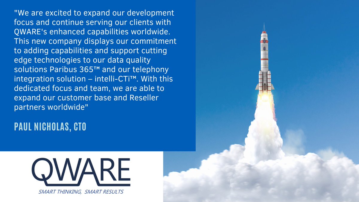 intelliCTi's tweet image. @intelliCTi has a new home and you can read the full Press Release on the announcment of the new QWARE Limited subsidary here: bit.ly/3DXOddB

#Dynamics365ISV #Dynamics365 #Dynamics365CE #Dynamics365CTI #CTI #TelephonyIntegration #Telephony