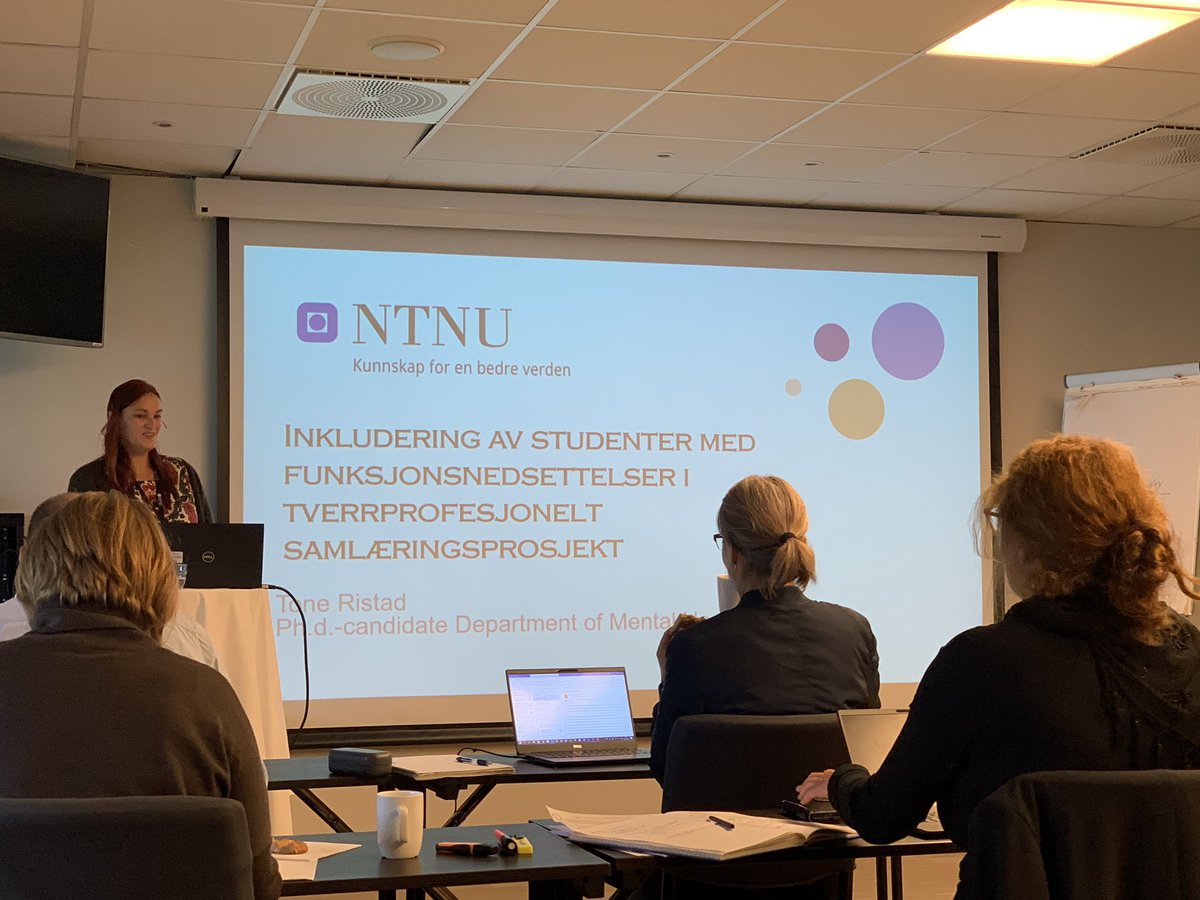 PhD researcher Tone Ristad presenting her work on the Collaboration Forum for students with and without disabilities, NAV, Universell, NTNU Drive and university employees at NTNU #PathwaysToTheWorldOfWork #inclusion #HigherEducation