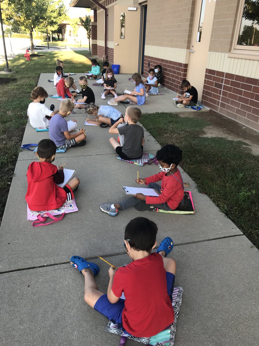 A beautiful morning for writing workshop outside @ #tcecardinals