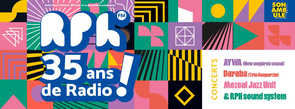 RPH fête ses 35 ans ! 🎉 En partenariat avec <a href="/LeSonambule/">Le Sonambule</a> une soirée de concerts aura lieu le 2 octobre 2021, avec Mezcal Jazz Unit,  AYWA Music, Daraba, et le crew RPH Sound System. 🎶
🎫 Résas sur :
lesonambule.fr/rph-fete-ses-3…