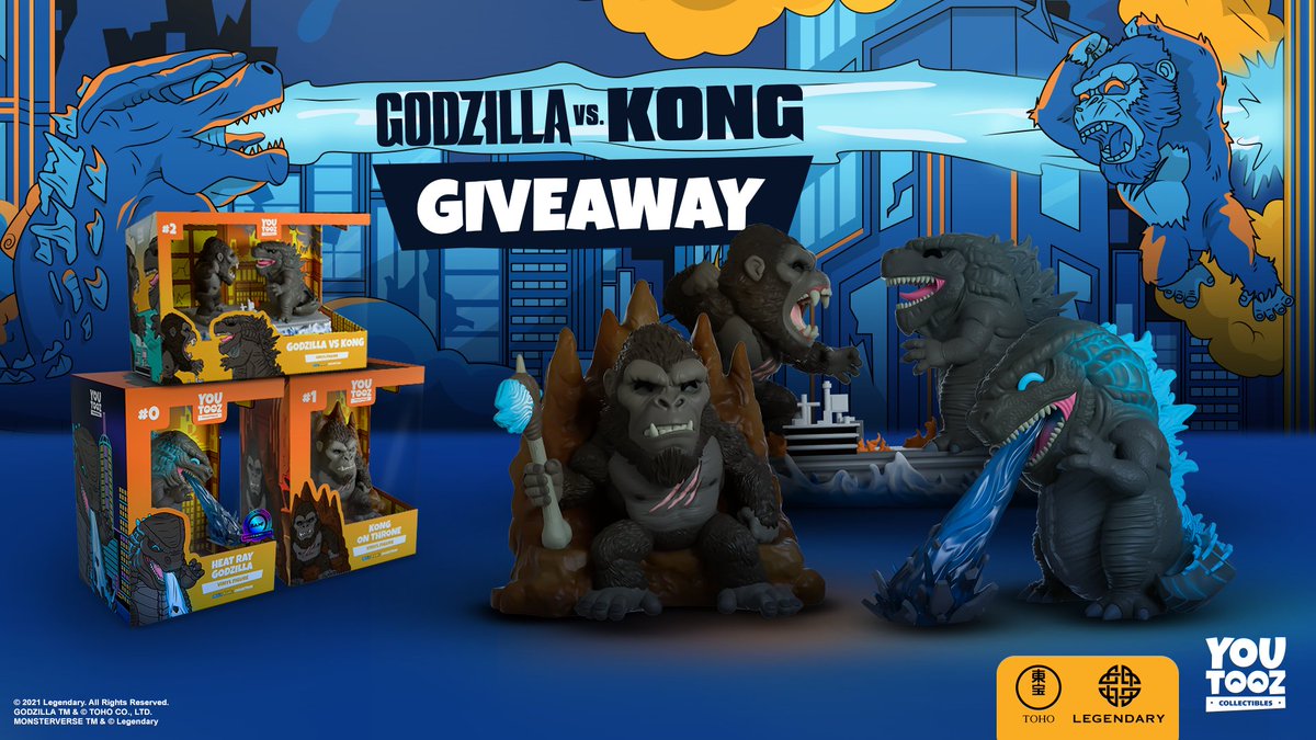 godzilla vs kong giveaway 🙊 rt to enter winners picked friday! goodluck lizards and monkes