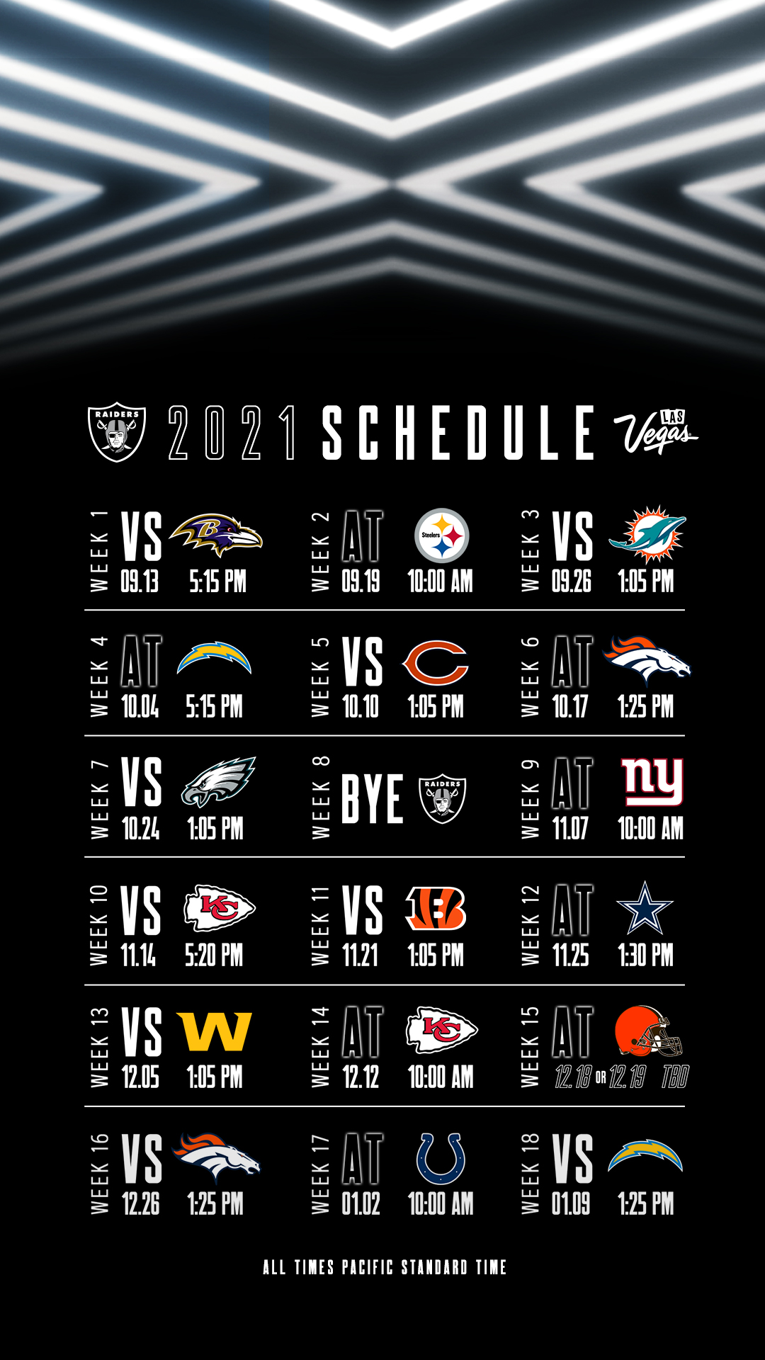 Las Vegas Raiders on X: 'We heard you, #RaiderNation Full schedule  wallpapers are here 