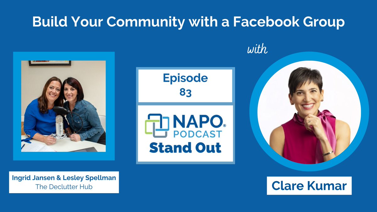 NAPO National (@naponatl) on Twitter photo The latest episode of the NAPO Stand Out Podcast featuring Host, <a href="/clarekumar/">Clare Kumar, CEC, HSP, AuDHD π»</a> and Ingrid Jansen & Lesley Spellman of <a href="/declutterhub/">The Declutter Hub π </a> "Build Your Community with a Facebook Group" is now available. Download and listen today at napopodcast.com The latest episode of the NAPO Stand Out Podcast featuring Host, <a href="/clarekumar/">Clare Kumar, CEC, HSP, AuDHD π»</a> and Ingrid Jansen & Lesley Spellman of <a href="/declutterhub/">The Declutter Hub π </a> "Build Your Community with a Facebook Group" is now available. Download and listen today at napopodcast.com