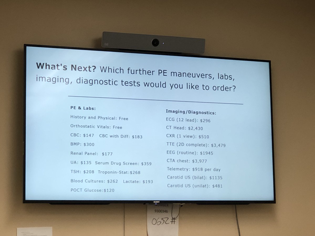 We are so excited to have had our first #highvaluecare inpatient report, led by PGY3 Amie Scott. We presented a case of a patient presenting with syncope, and the necessary (and unnecessary) workup that was ordered to further evaluate. 

🧵 A thread