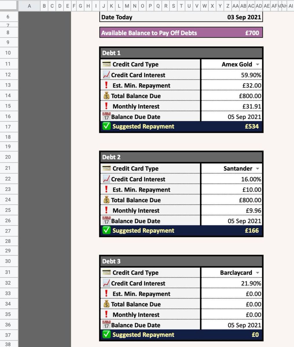 Anyone want a copy of our Excel credit card calculator?

It tells you which cards to pay off first, and how much, so you avoid interest!

👍Like this post, and I'll send it over
#creditcard #CreditCards #fintech #Excel #debtfree #debt #BNPL #loans #credit #creditscore #payday