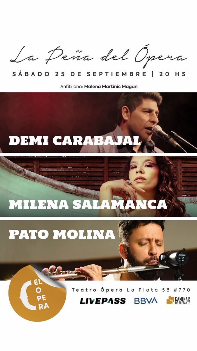 Entradas para la segunda edición de #lapeñadelopera en <a href="/operalaplata/">El Opera</a> en <a href="/livepassarg/">Livepass Argentina</a> aquí el link
 bit.ly/3yUrTxO