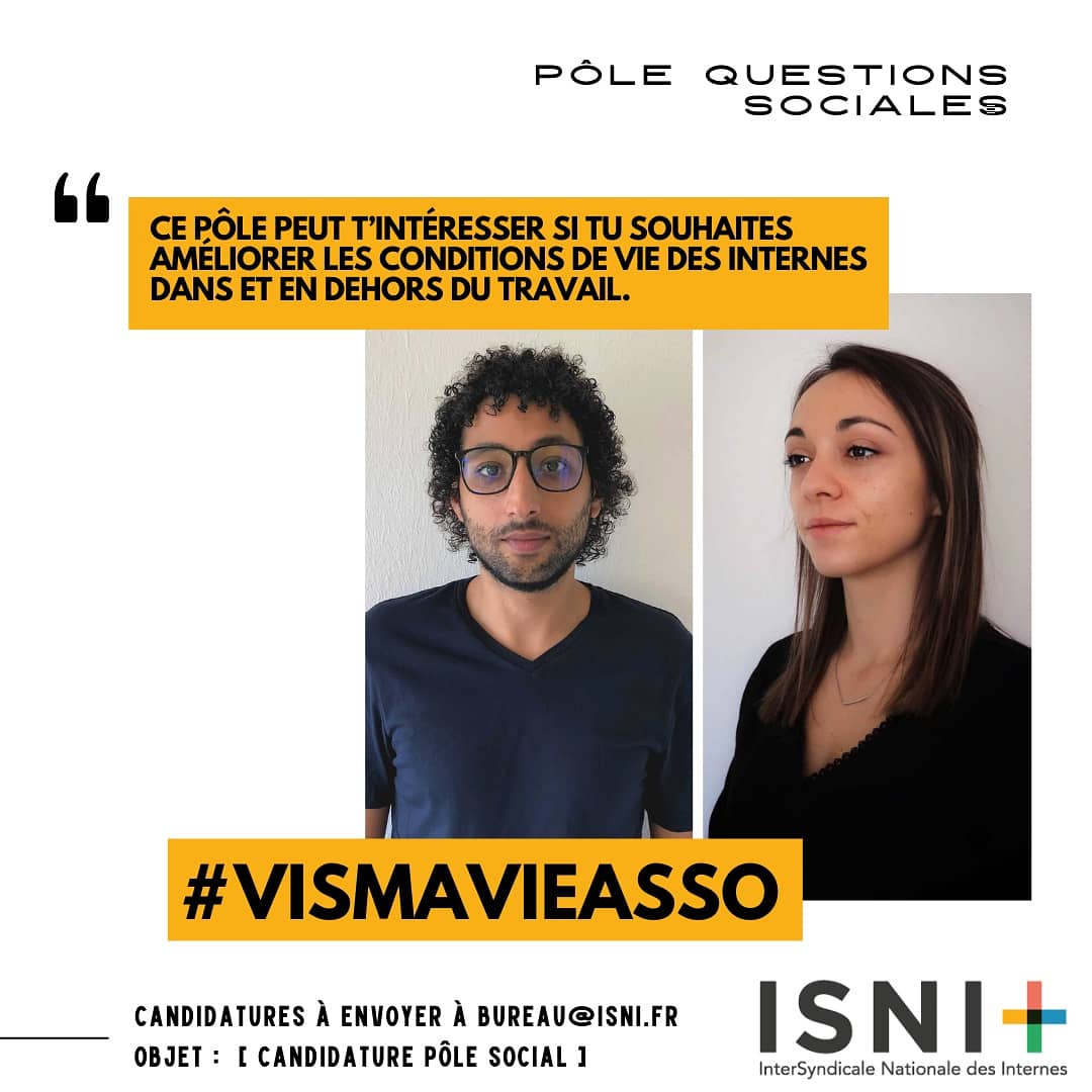 [ #VisMaVieAsso ] - Mounir, interne en Bio med aux Antilles et Clémence, interne en MG à Grenoble se sont investis au cours de ce mandat pour améliorer notamment le logement des internes avec la campagne #VisDansMonInternat.
⏩ S'engager dans l'associatif, c'est aider les autres!