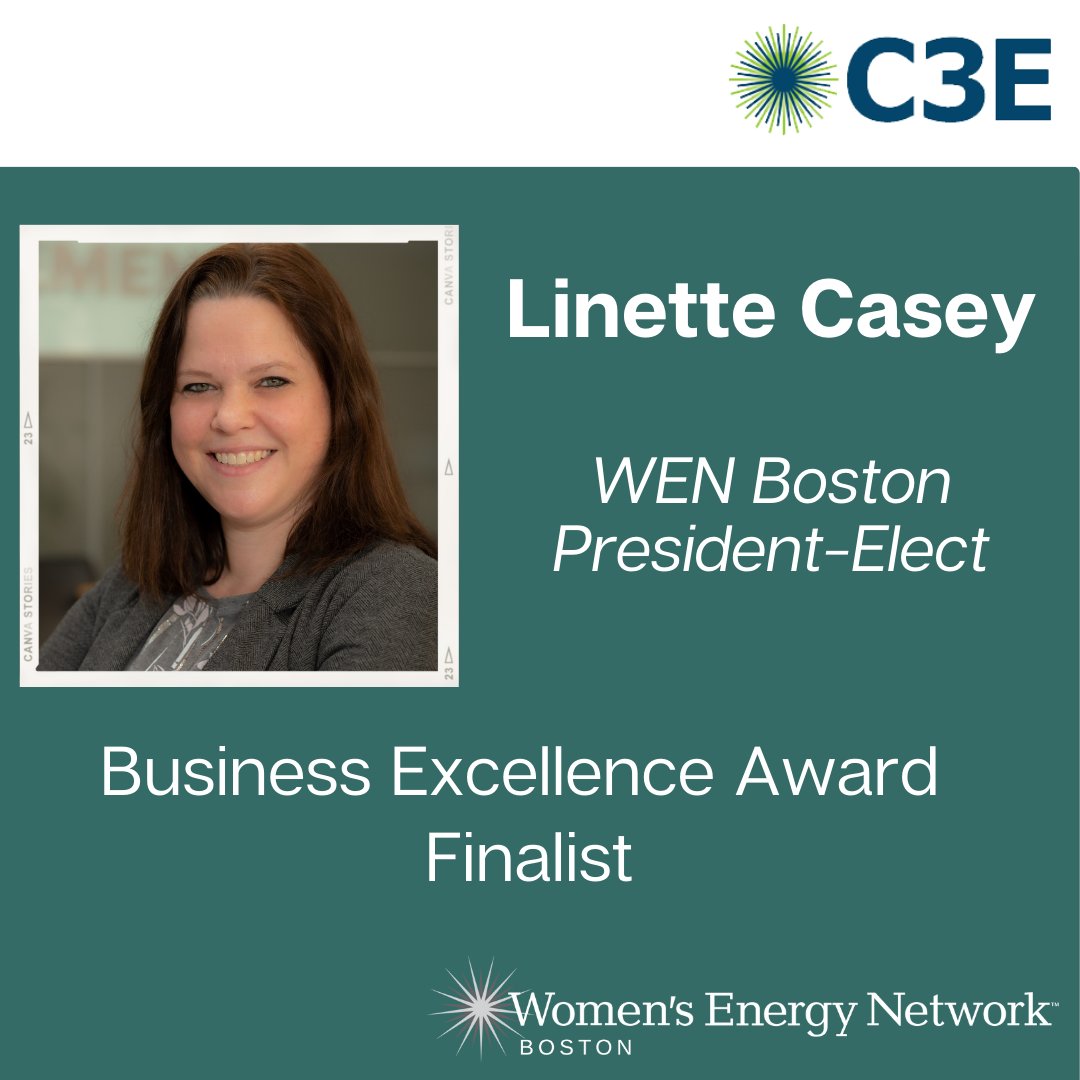 #WENBoston celebrates Linette Casey, Director, Power Systems Development Siemens Energy for becoming a C3E Women in Clean Energy Business Excellence Award Finalist!  We are very proud of this announcement and all of your accomplishments!
#womeninenergy #womenwholead