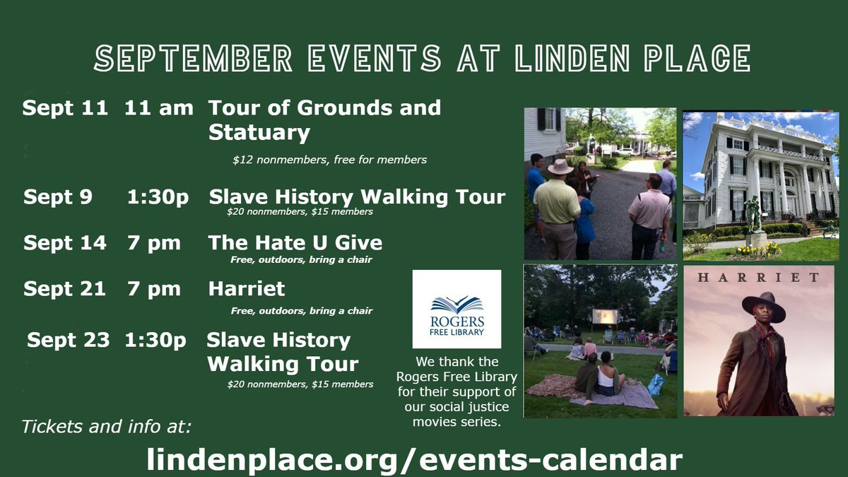 lindenplace's tweet photo. UPDATED - coming in September.  #outdoormovies #outdoortours #history #art #sculpture at Linden Place #BristolRI https://t.co/yoUZqdYKXa