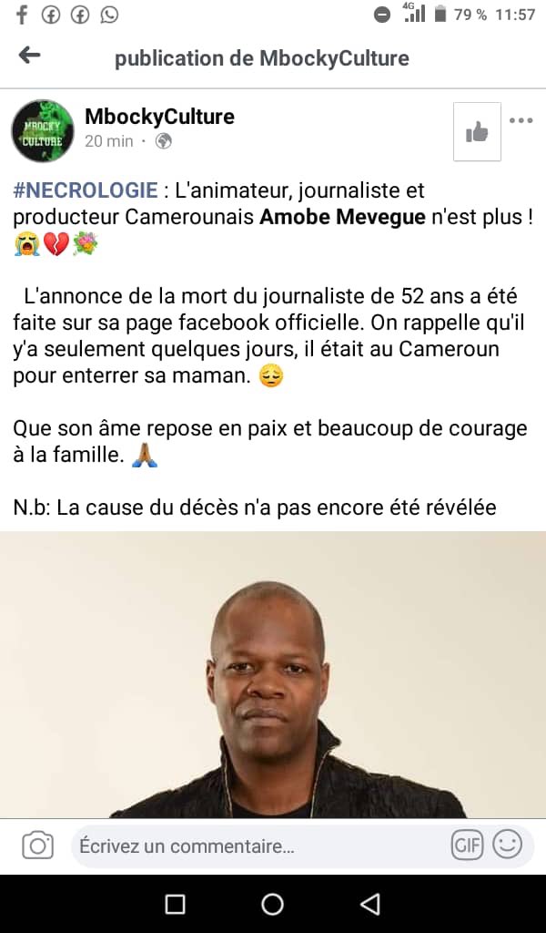Oh lalaaa,Quelle triste nouvelle pour la presse internationale,RIP Amobé