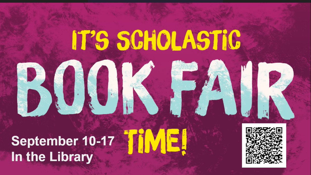 SCS_FMS_Library's tweet image. It&apos;s almost Scholastic Book Fair time! Stop by the FMS library during school hours September 10-17 to shop. Or shop online here: bookfairs.scholastic.com/bookfairs/cpto…

Happy reading! @scslibraries