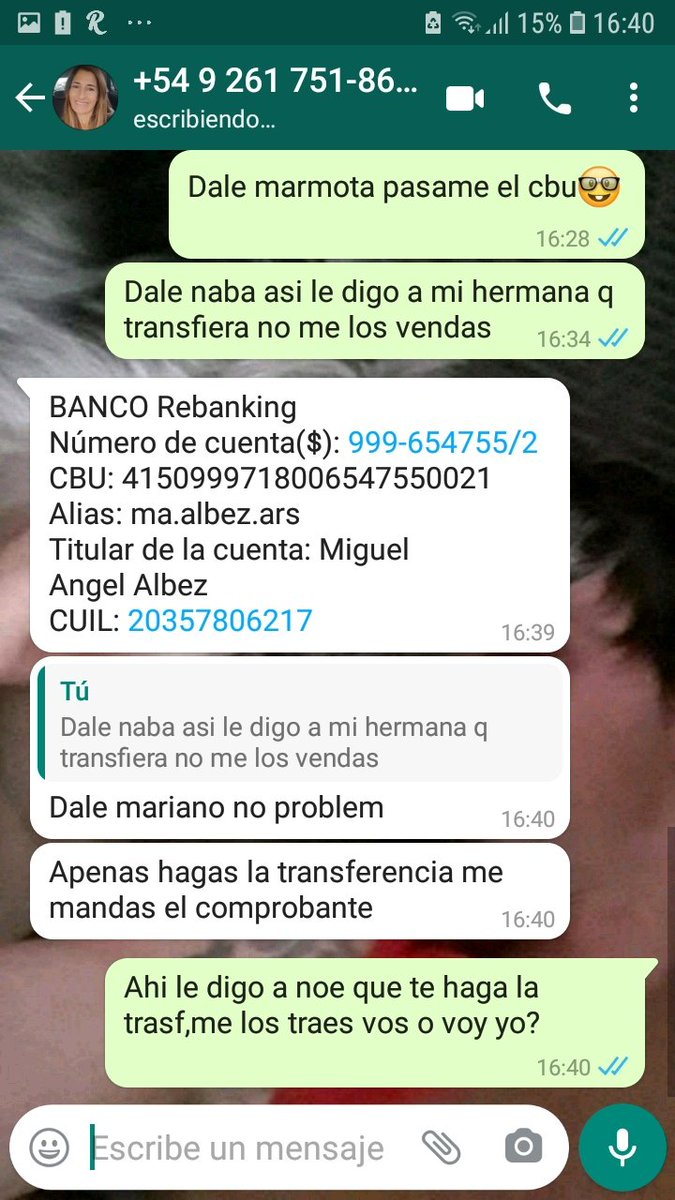 MAR_FRAN's tweet photo. Denunció a este número de celular 549 2617 51 8669 se hace pasar por mi, dice que cambie el número y quiere vender dolares a mi nombre! Es una estafa, te hace depositar y es mentira adjunto fotos @infobae @todonoticias @LANACION @clarincom @ClaroArgentina Son Estafadores! https://t.co/TGtDZeyIyQ