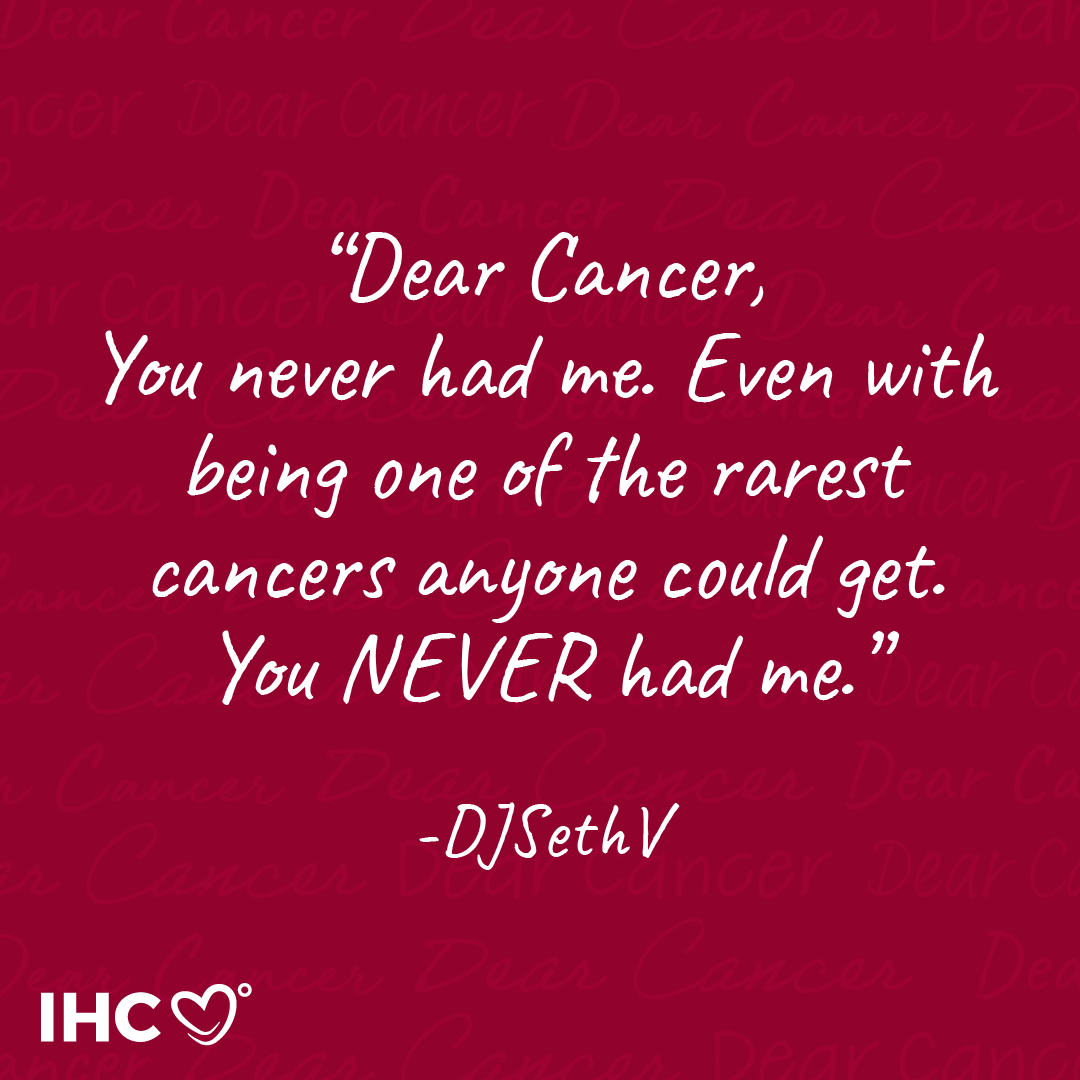 ihadcancer's tweet photo. "Dear Cancer, You never had me. Even with being one of the rarest cancers anyone could get. You NEVER had me."

What do you have to say to #DearCancer or #NotSoDearCancer this morning? Thank you for sharing your thoughts DJSethV.

#lifeaftercancer #fightingcancer #cancerthriver https://t.co/IXk6qETbJE