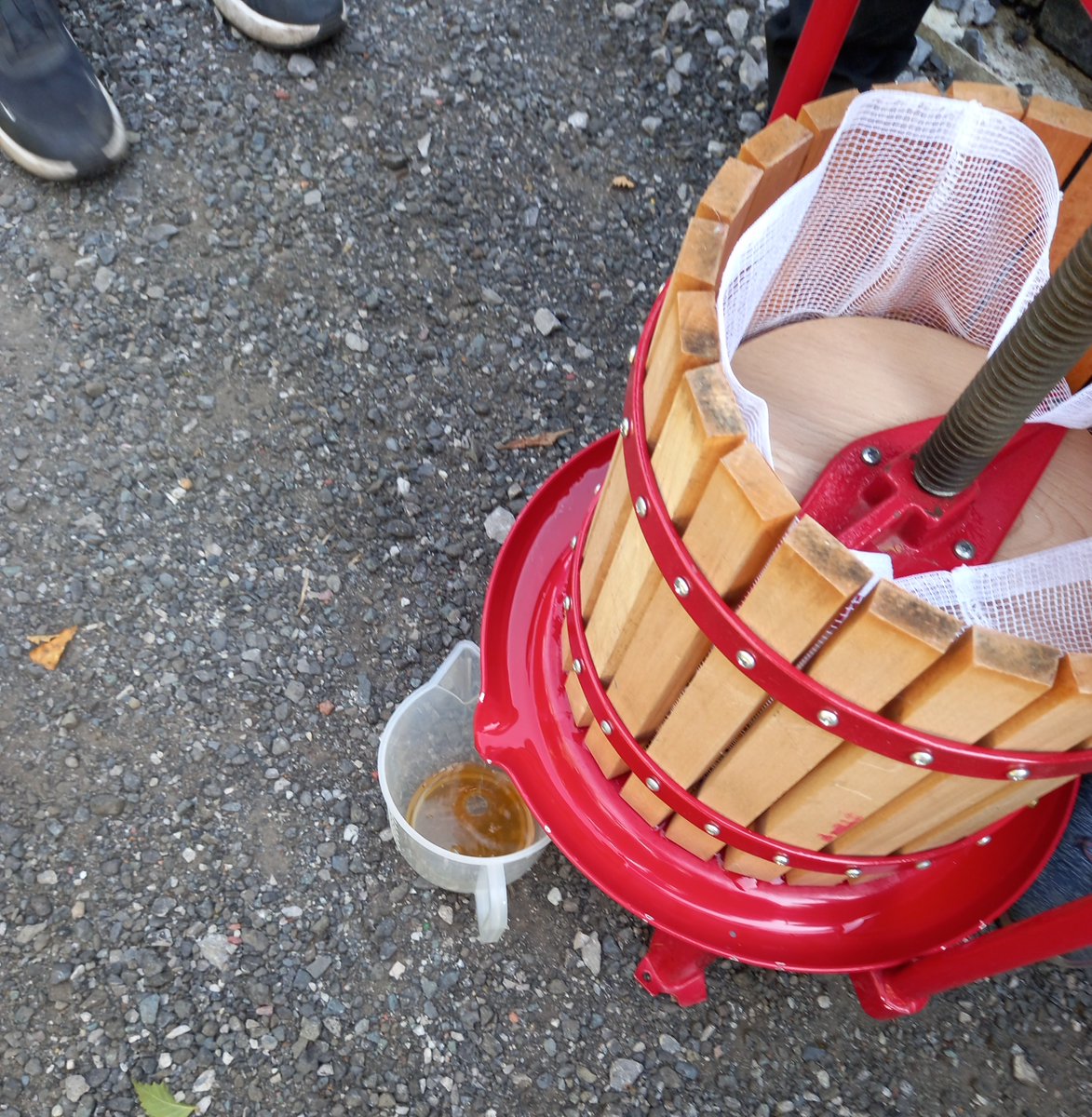 SuzanneGWK's tweet photo. First Forest School of the new school year.  We picked and pressed apples at the Ecology Park.  Can't get apple juice fresher than that! @CanterburyPRU @Cargill @GroundworkGM https://t.co/TxfIkkq2mg