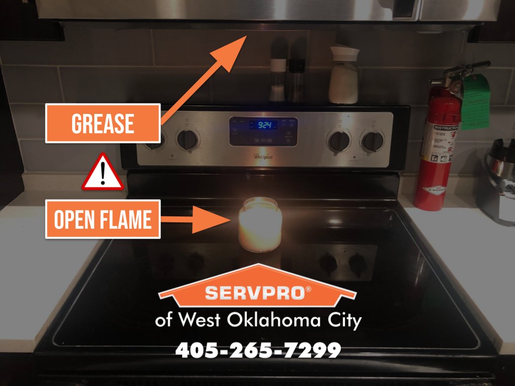 servprowestokc's tweet photo. Grease fires are a common cause of loss when handling fire and soot claims. Keep open flames away from areas with potentially built up grease (Like under your microwave). #HereToHelp #FireDamage #FireHazard #FireSafety https://t.co/6cscPCtOk8
